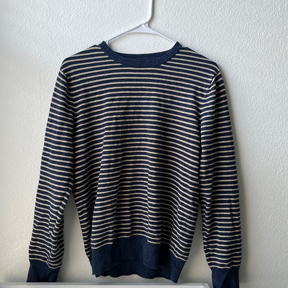 Blue and tan stripped sweater/Long sleeve top